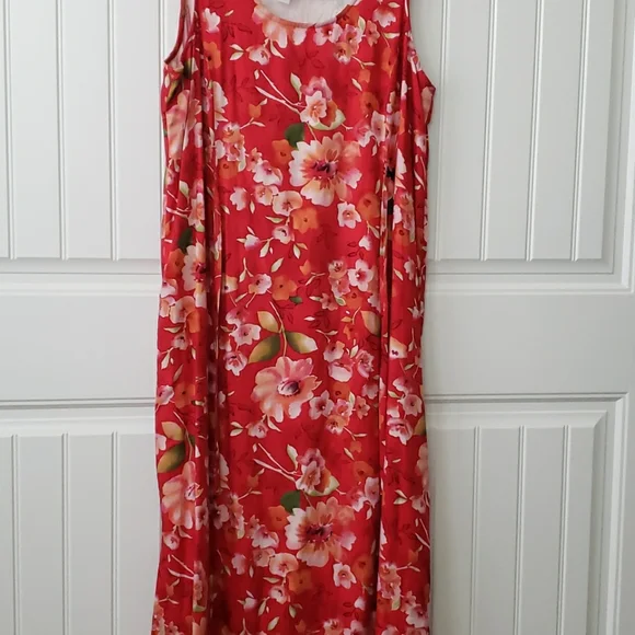 Coldwater Creek Maxi Dress Side Ties Waist Floral Size 1X USA Made VTG - Picture 2 of 6